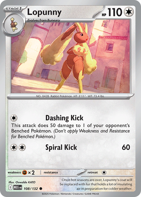 Lopunny 108 Mega Evolution Pokémon card