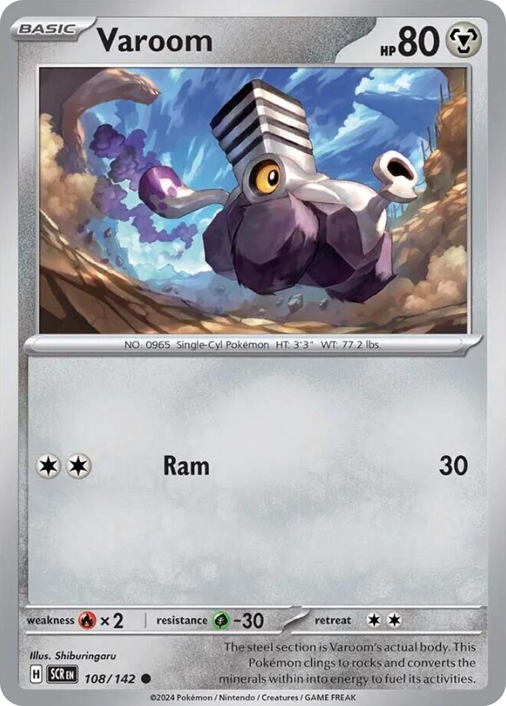 Varoom 108 Stellar Crown Pokémon card