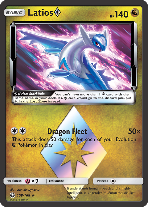 Latios ◇ 108 Celestial Storm Pokémon card