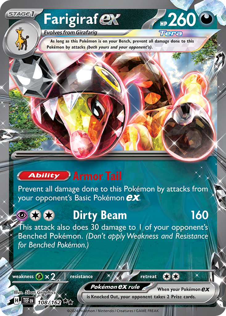 Farigiraf ex 108 Temporal Forces Pokémon card