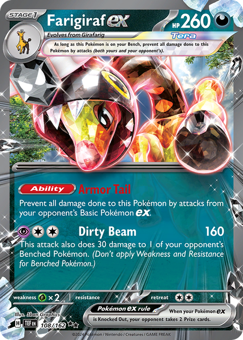 Farigiraf ex 108 Temporal Forces Pokémon card