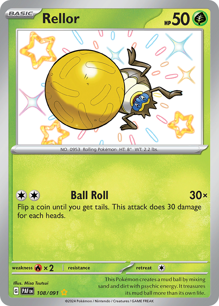 Rellor 108 Paldean Fates Pokémon card