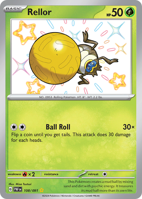 Rellor 108 Paldean Fates Pokémon card