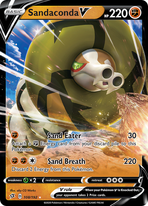 Sandaconda V 108 Rebel Clash Pokémon card