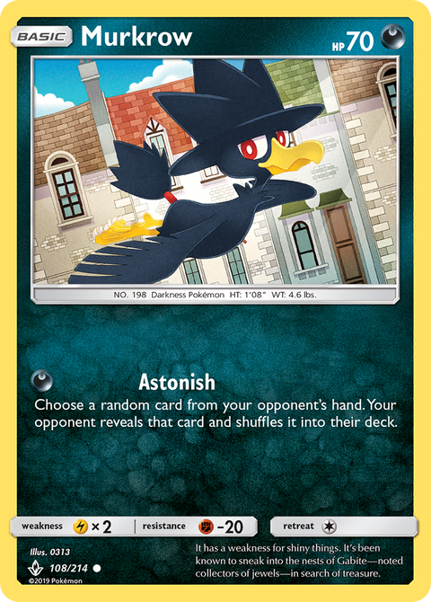 Murkrow 108 Unbroken Bonds Pokémon card