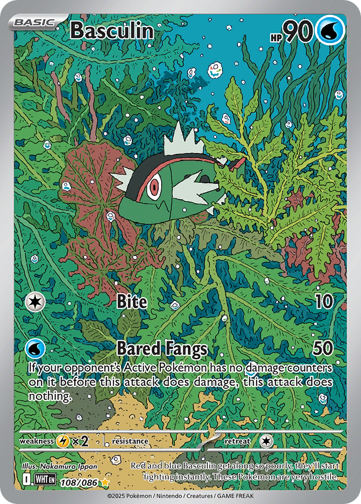 Basculin 108 White Flare Pokémon card