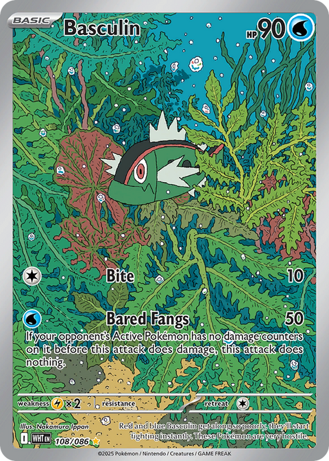 Basculin 108 White Flare Pokémon card
