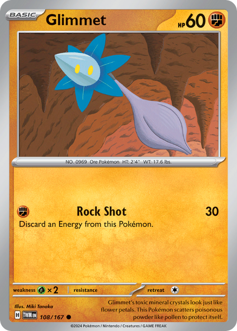 Glimmet 108 Twilight Masquerade Pokémon card