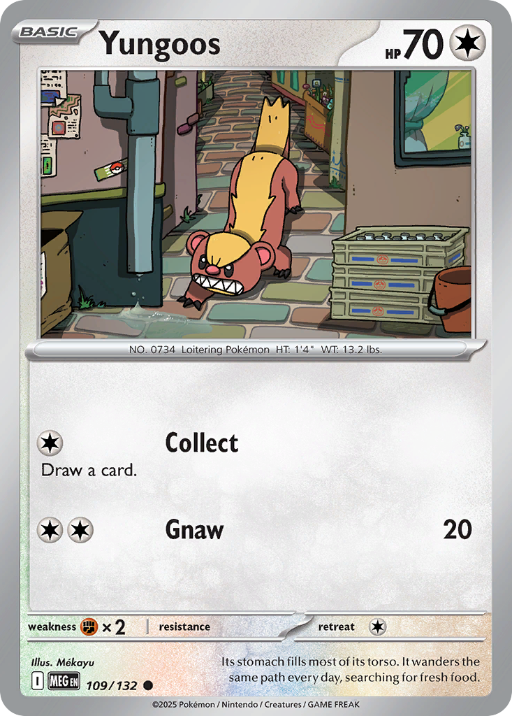 Yungoos 109 Mega Evolution Pokémon card