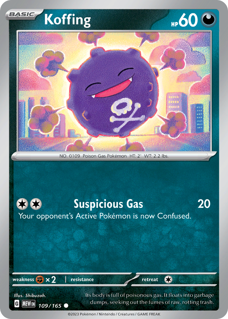Koffing 109 151 Pokémon card