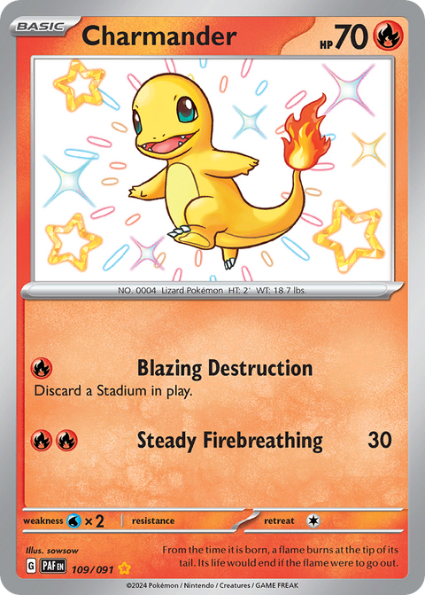 Charmander 109 Paldean Fates Pokémon card