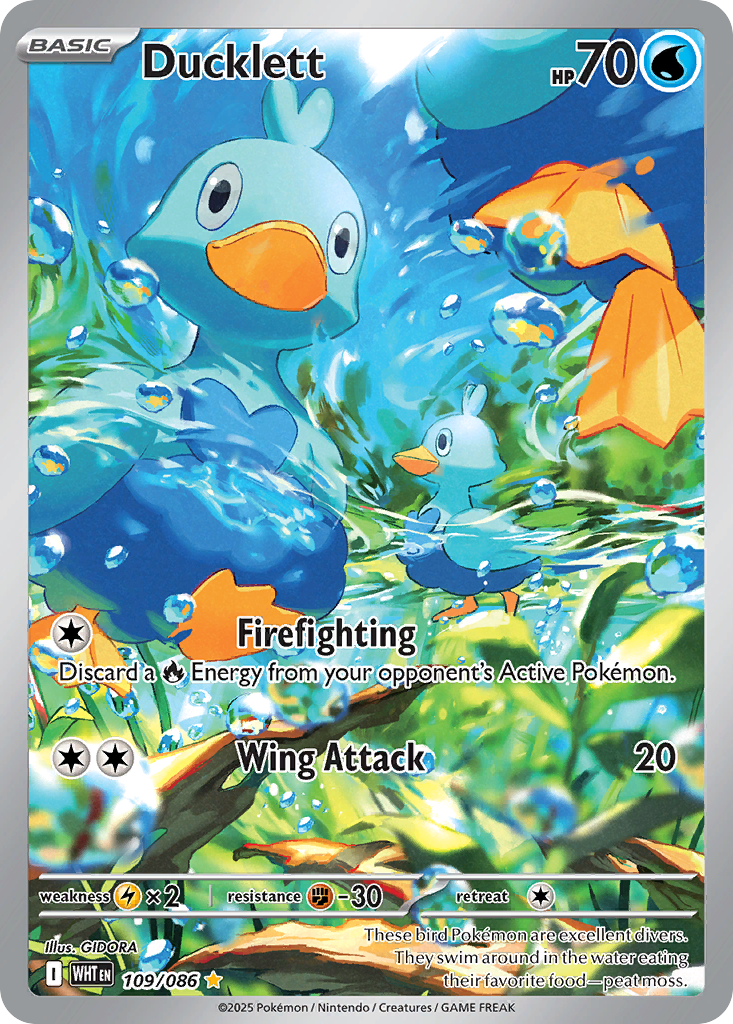 Ducklett 109 White Flare Pokémon card