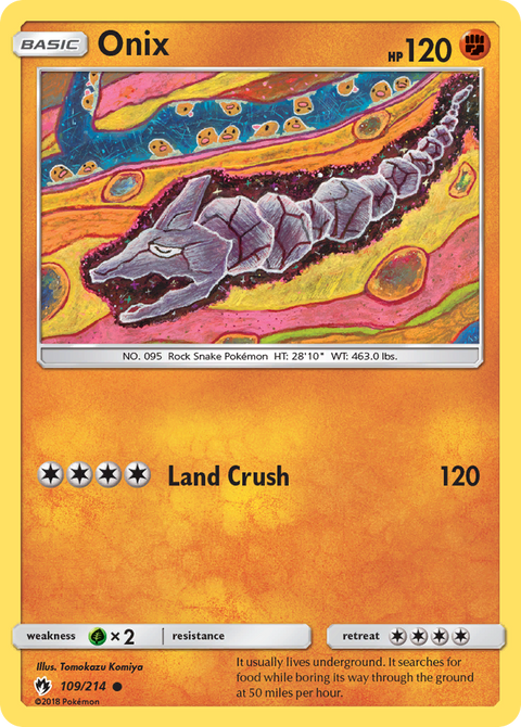 Onix 109 Lost Thunder Pokémon card