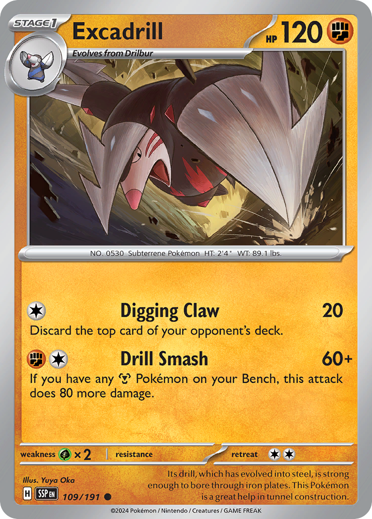 Excadrill 109 Surging Sparks Pokémon card