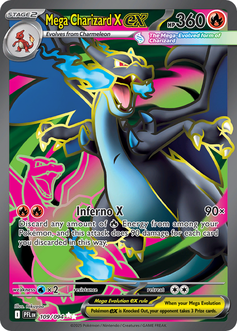 Mega Charizard X ex 109 Phantasmal Flames Pokémon card