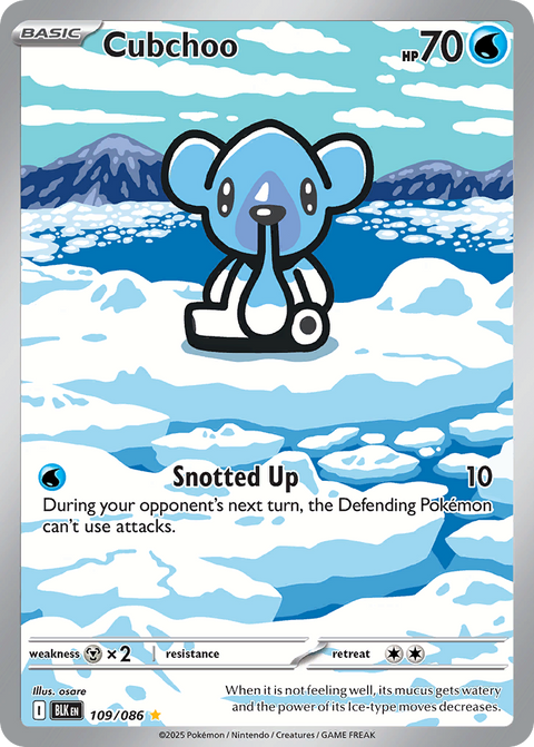 Cubchoo 109 Black Bolt Pokémon card
