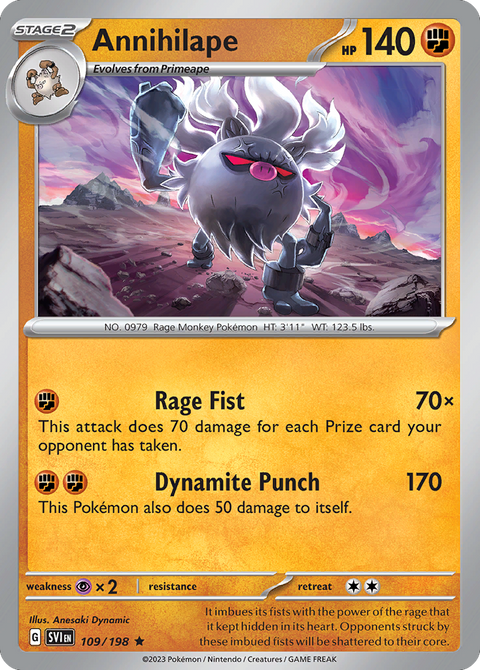 Annihilape 109 Scarlet & Violet Pokémon card
