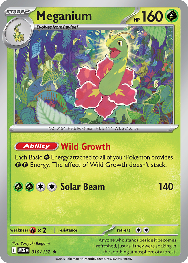 Meganium 10 Mega Evolution Pokémon card