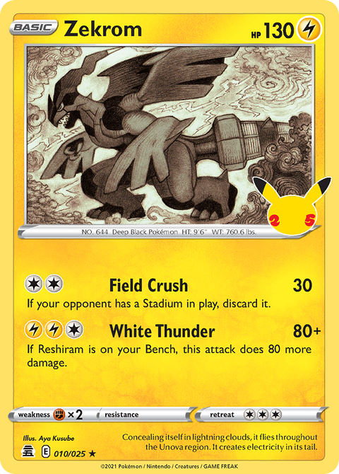 Zekrom 10 Celebrations Pokémon card