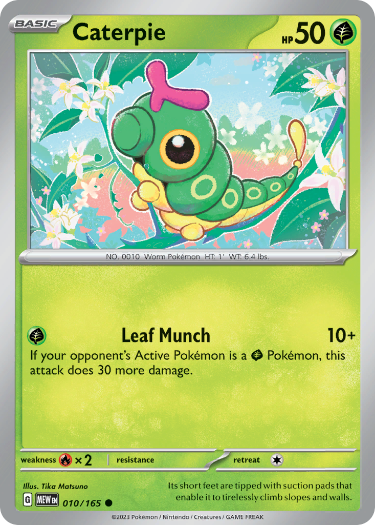 Caterpie 10 151 Pokémon card