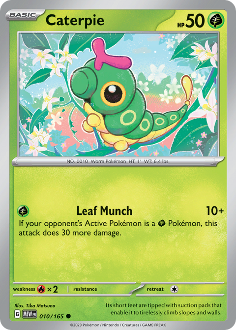Caterpie 10 151 Pokémon card