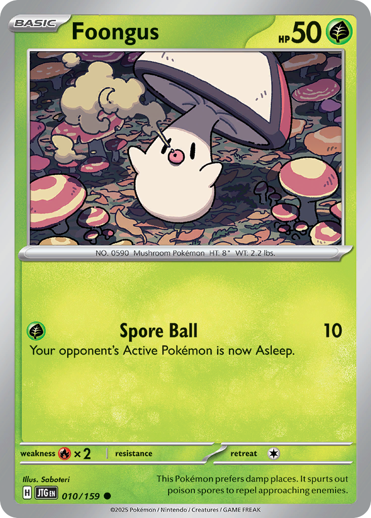 Foongus 10 Journey Together Pokémon card