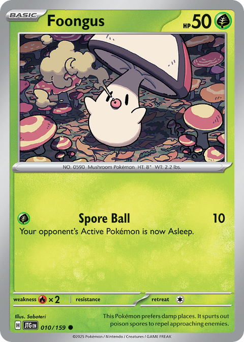 Foongus 10 Journey Together Pokémon card