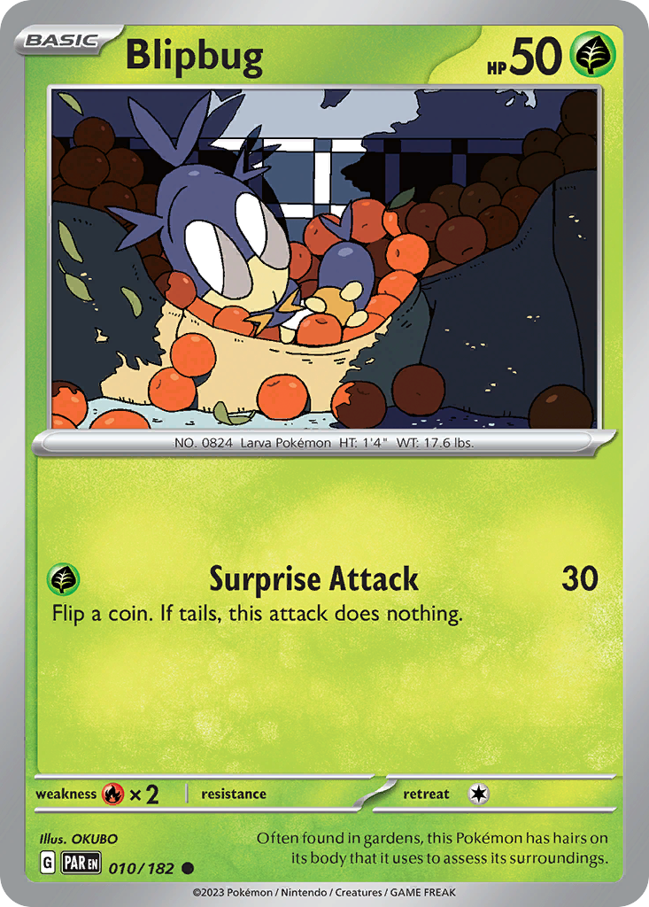 Blipbug 10 Paradox Rift Pokémon card