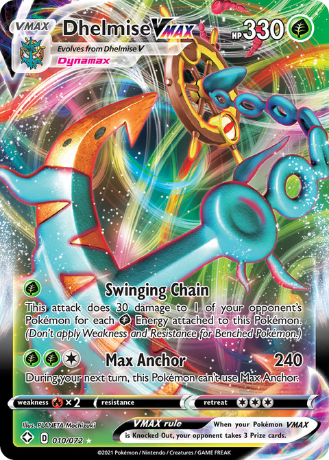 Dhelmise VMAX 10 Shining Fates Pokémon card