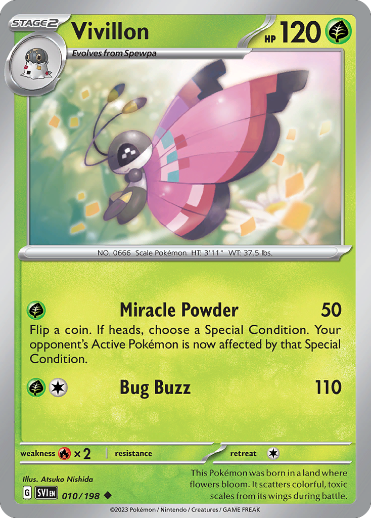 Vivillon 10 Scarlet & Violet Pokémon card