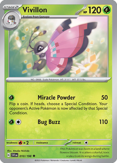 Vivillon 10 Scarlet & Violet Pokémon card