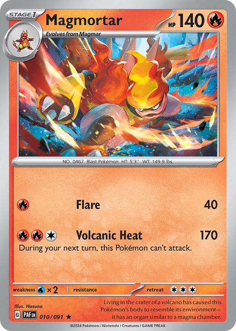 Magmortar 10 Paldean Fates Pokémon card