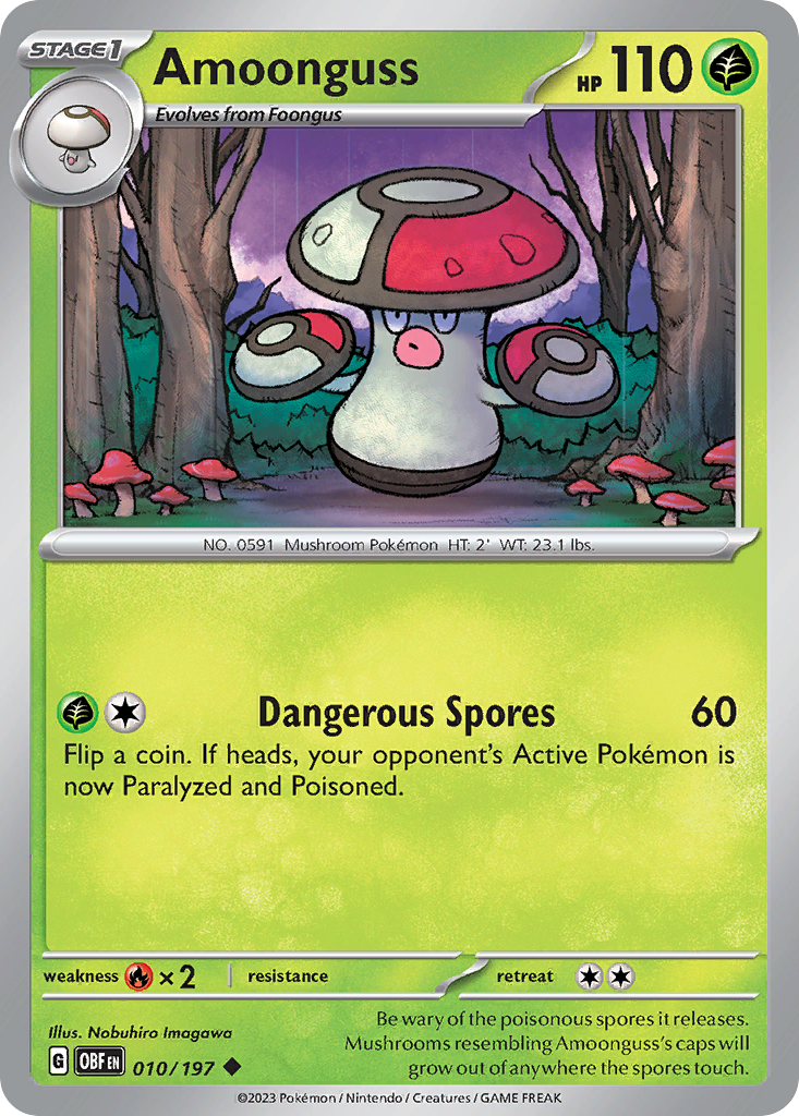 Amoonguss 10 Obsidian Flames Pokémon card