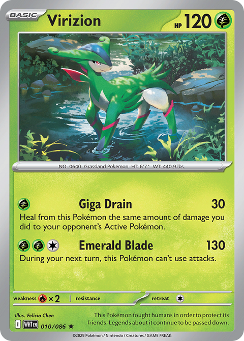 Virizion 10 White Flare Pokémon card