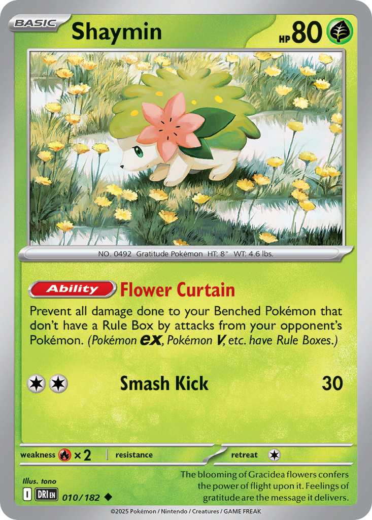 Shaymin 10 Destined Rivals Pokémon card