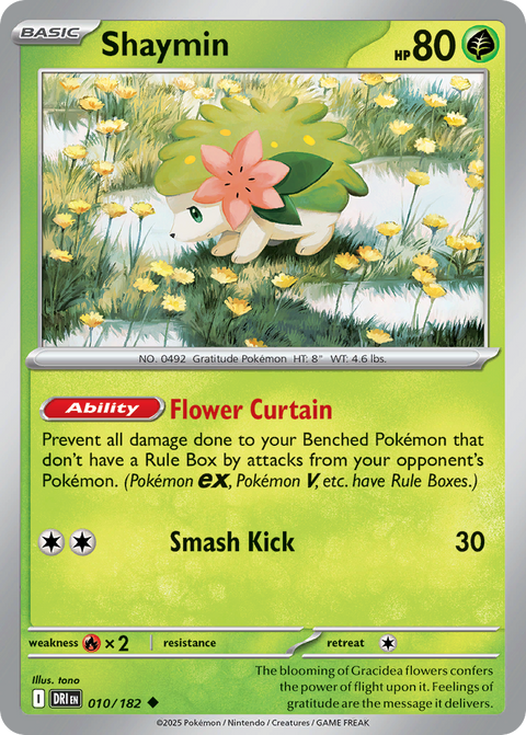 Shaymin 10 Destined Rivals Pokémon card