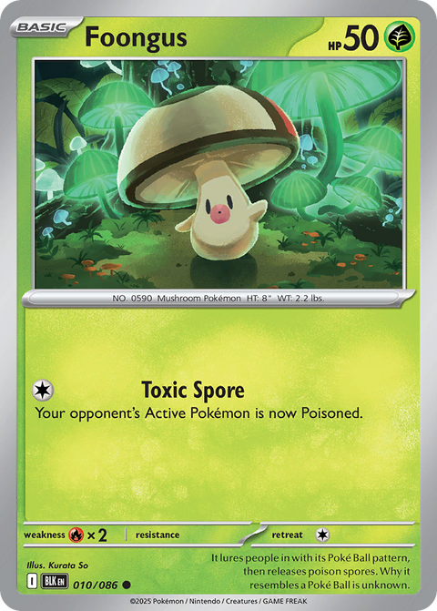 Foongus 10 Black Bolt Pokémon card