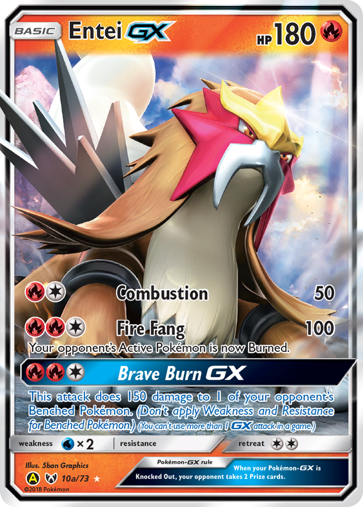 Entei-GX 10a Shining Legends Pokémon card