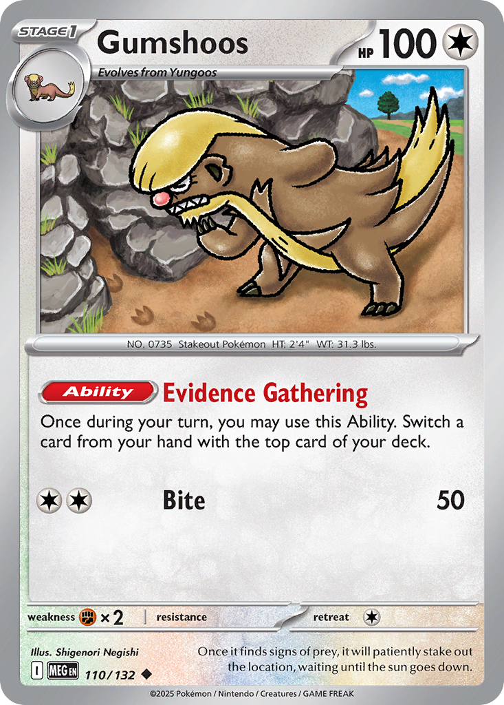 Gumshoos 110 Mega Evolution Pokémon card
