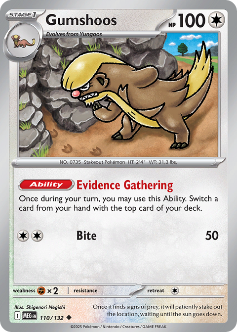 Gumshoos 110 Mega Evolution Pokémon card