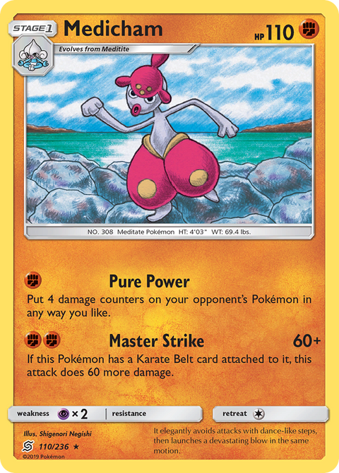 Medicham 110 Unified Minds Pokémon card