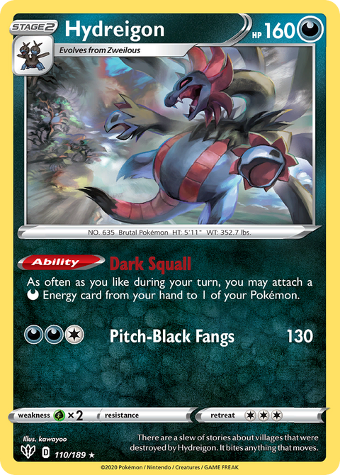Hydreigon 110 Darkness Ablaze Pokémon card