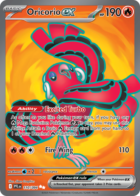 Oricorio ex 110 Phantasmal Flames Pokémon card
