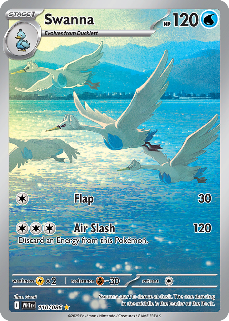 Swanna 110 White Flare Pokémon card
