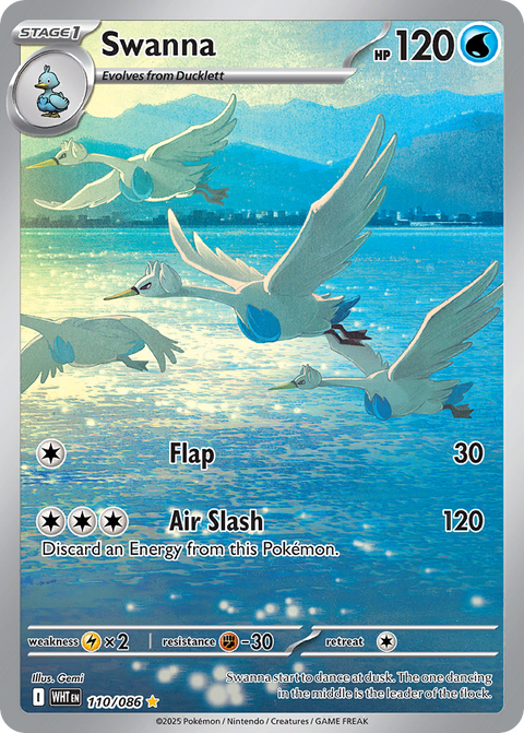 Swanna 110 White Flare Pokémon card