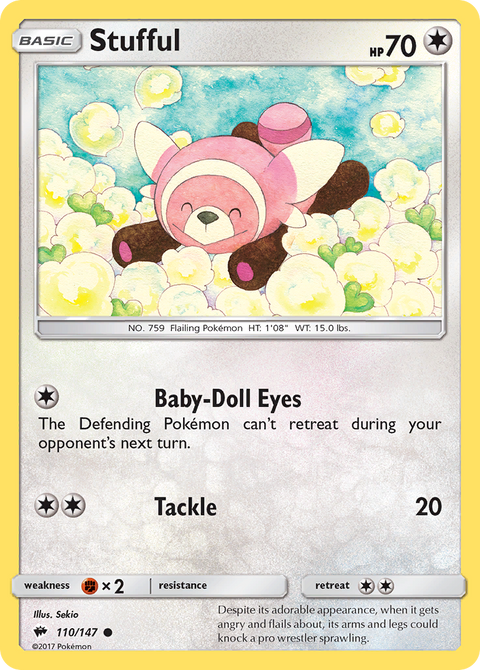 Stufful 110 Burning Shadows Pokémon card