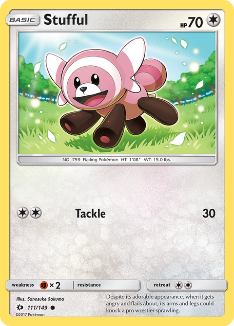 Stufful 111 Sun & Moon Pokémon card
