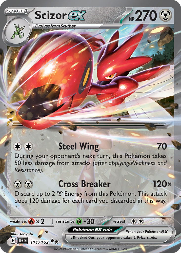 Scizor ex 111 Temporal Forces Pokémon card