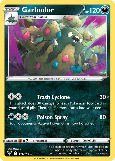 Garbodor 111 Vivid Voltage Pokémon card