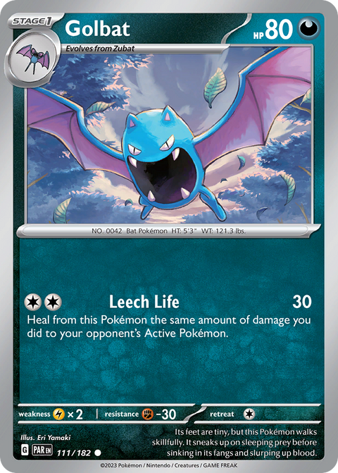 Golbat 111 Paradox Rift Pokémon card
